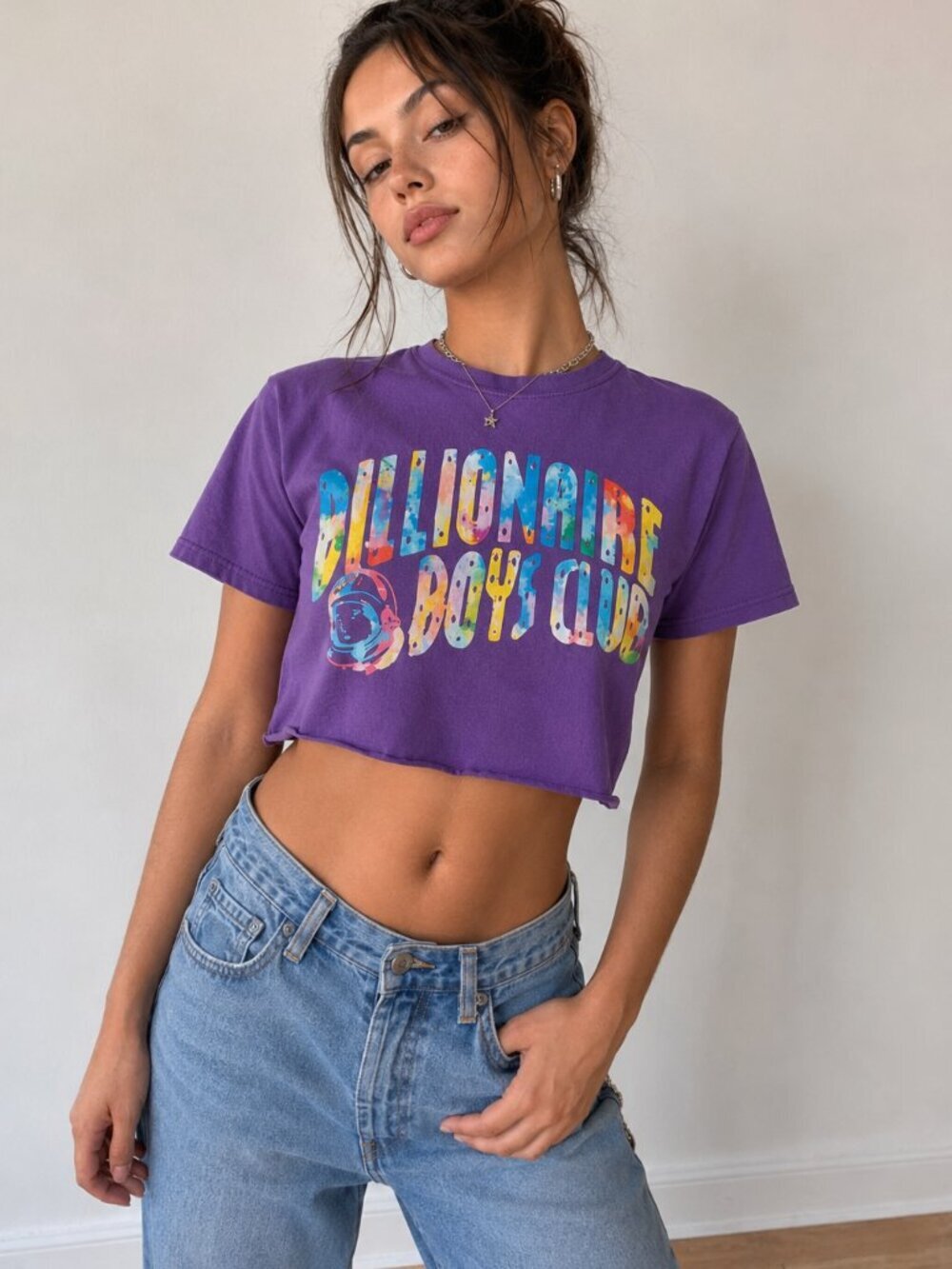 Billionaire Boys Club Cropped Graphic T Shirt Women's Small Y2K Streetwear